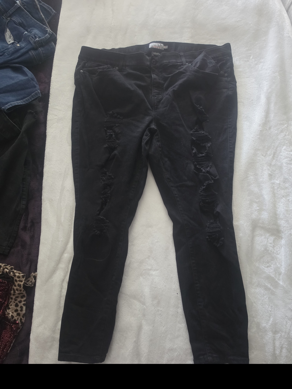 torrid Black Distressed Skinny Jeans